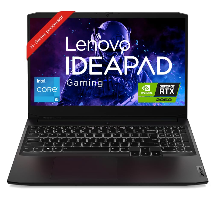 Lenovo IdeaPad Gaming 3 Intel Core i5-11320H 15.6" (39.62cm) FHD IPS 144Hz Gaming Laptop (8GB/512GB SSD/Win 11/Office 2021/NVIDIA RTX 2050 4GB/Alexa/3 Month Game Pass/Shadow Black/2.25Kg), 82K101R9IN