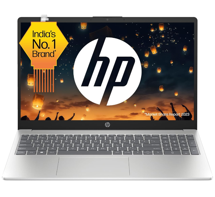HP Laptop 15, AMD Ryzen 3 7320U, 15.6-inch (39.6 cm), FHD, 8GB LPDDR5, 512GB SSD, AMD Radeon Graphics, FHD Camera w/Privacy Shutter, Thin & Light (Win 11, MSO 2021, Silver, 1.59 kg), fc0025AU